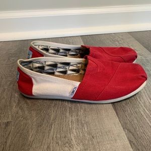 TOMS Shoes Red/White